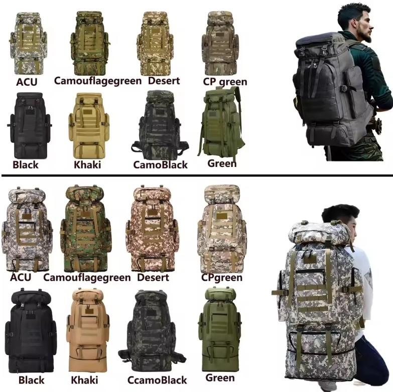 80L/100L Large Tactical Backpack – Outdoor Hiking & Travel Bag - Image 3
